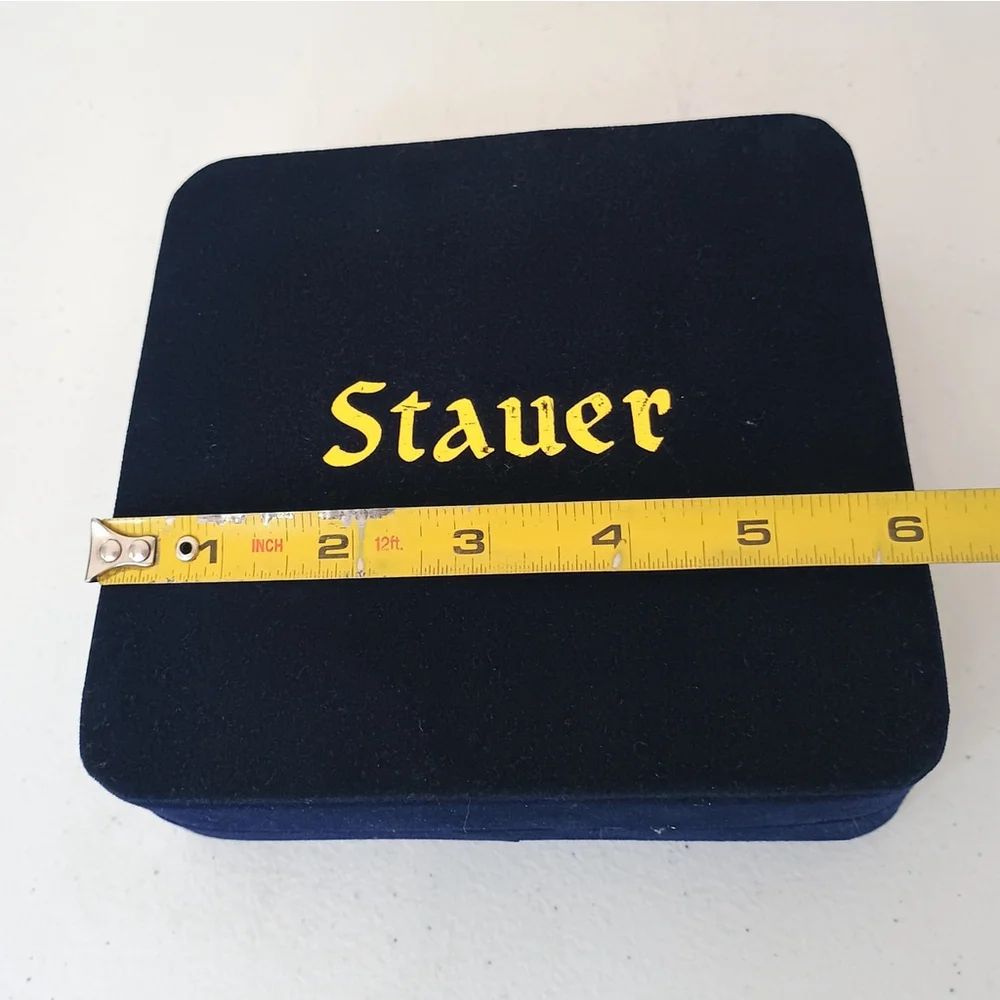 Stauer Blue Velvet Necklace Storage Jewelry Box Carry Case Padded